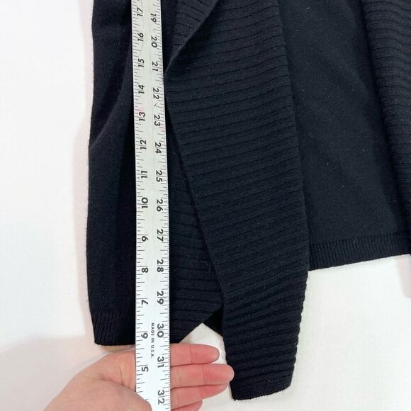 Arlotta Cardigan Sweater Women Small Black Short Sleeve Cashmere Open Front - Picture 4 of 7